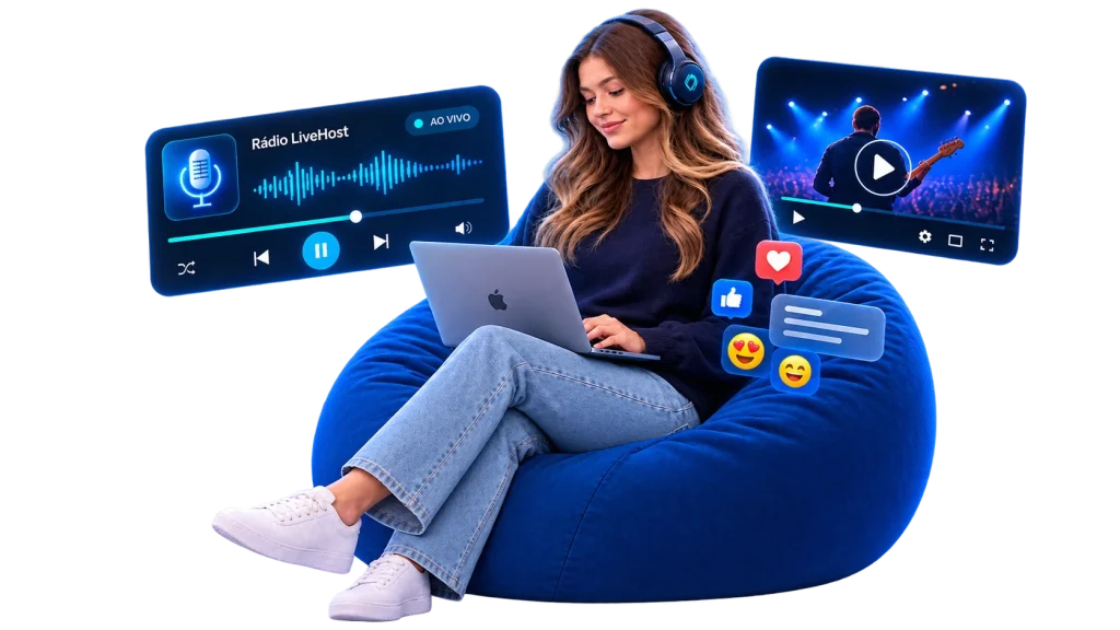 Streaming de áudio e vídeo Streaming para rádios e TVs com hospedagem no Brasil